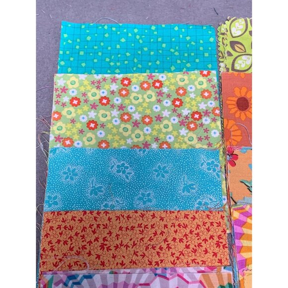 28 Precut Quilting Fabric Squares 5" Bright Patterns & Colors Cotton Patchwork - Picture 2 of 13